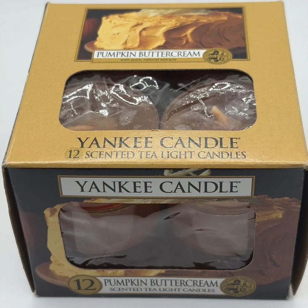 Yankee Candle 12 Scented Pumpkin Buttercream Tea light Candles USA‎